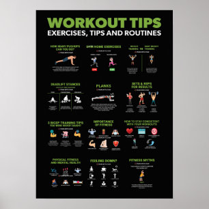 Gezondheid en fitness Infografisch - Diet en oefen Poster
