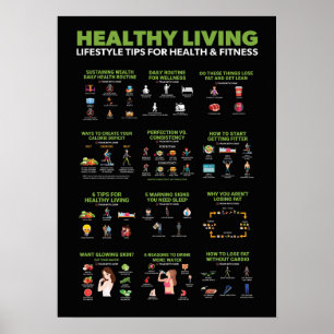 Gezondheid en fitness Infografisch - Diet en oefen Poster