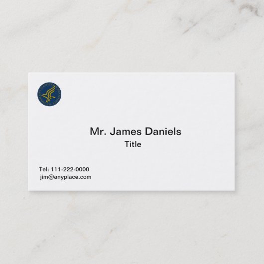 Gezondheid en menselijke diensten (HHS) Visitekaartje (Voorkant)