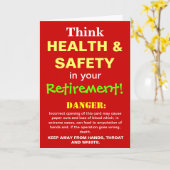 Gezondheid en veiligheid Grappige pensioen grap Kaart (Gele Bloem)