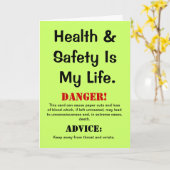 Gezondheid en Veiligheid Grappige Quote & Waarschu Kaart (Gele Bloem)