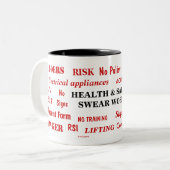 Gezondheid en veiligheid scheldwoorden Pet Peeves  Tweekleurige Koffiemok (Voorkant links)