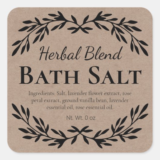 Gezondheid en wellness gestileerde DIY badzout lab Vierkante Sticker (Voorkant)