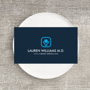 Gezondheid en Wellness Logo op blauw Visitekaartje
