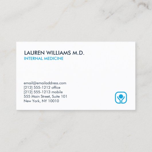 Gezondheid en Wellness Logo op Wit Visitekaartje (Achterkant)