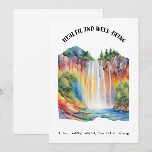 Gezondheid en welzijn Positieve affirmatie Kaart (Voorkant / Achterkant)