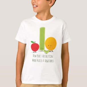 Gezondheid eten nieuwjaarsresolutie t-shirt
