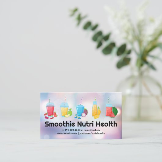 Gezondheid Fruit Smoothies Drinken Visitekaartje (Staand voorkant)