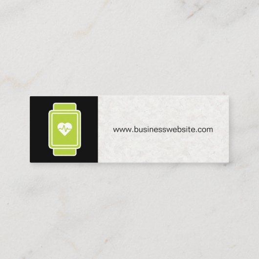 Gezondheid | Groene hartfrequentie Mini Visitekaartje (Achterkant)