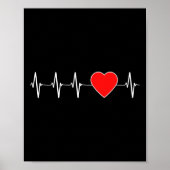 Gezondheid Hartslag ECG Red Heart Disease Awarenes Poster (Voorkant)