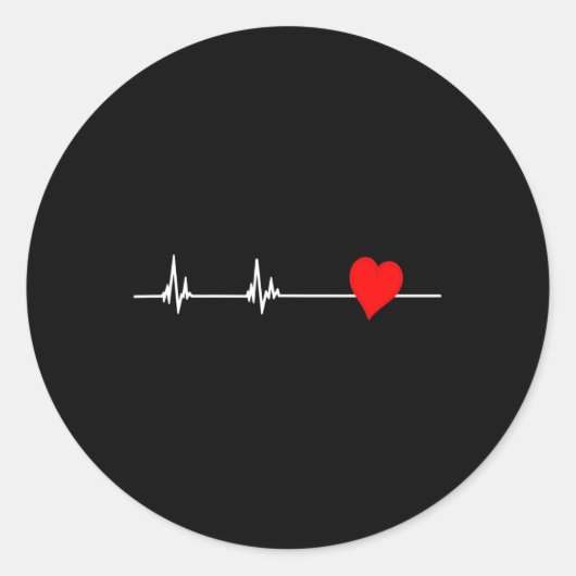 Gezondheid Hartziekte Bewustzijn Hartslag Vrouwen Ronde Sticker (Voorkant)