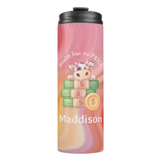 Gezondheid heeft geen prijs met de naam Marmer Thermosbeker (Voorkant)