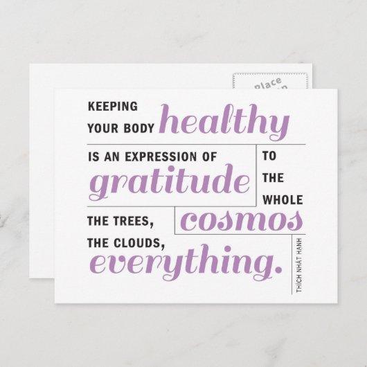 Gezondheid is dankbaarheid briefkaart (Voorkant / Achterkant)