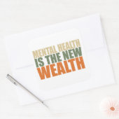 Gezondheid is de nieuwe rijkdom vierkante sticker (Envelop)