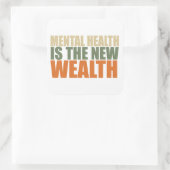 Gezondheid is de nieuwe rijkdom vierkante sticker (Tas)