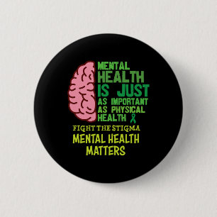 Gezondheid is net zo belangrijk als fysieke mental ronde button 5,7 cm
