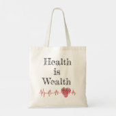Gezondheid is rijkdom Canvas tas (Achterkant)