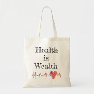 Gezondheid is rijkdom Canvas tas