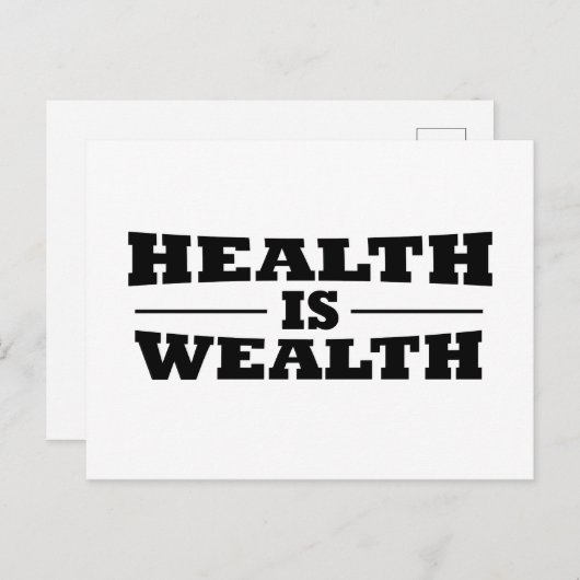 Gezondheid is rijkdom feestdagenkaart (Voorkant / Achterkant)