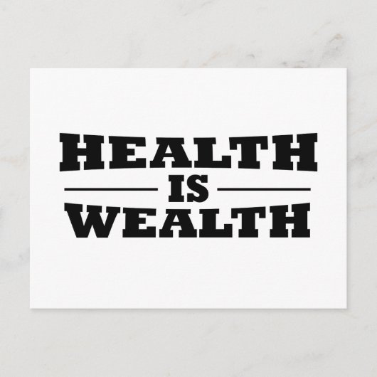 Gezondheid is rijkdom feestdagenkaart (Voorkant)