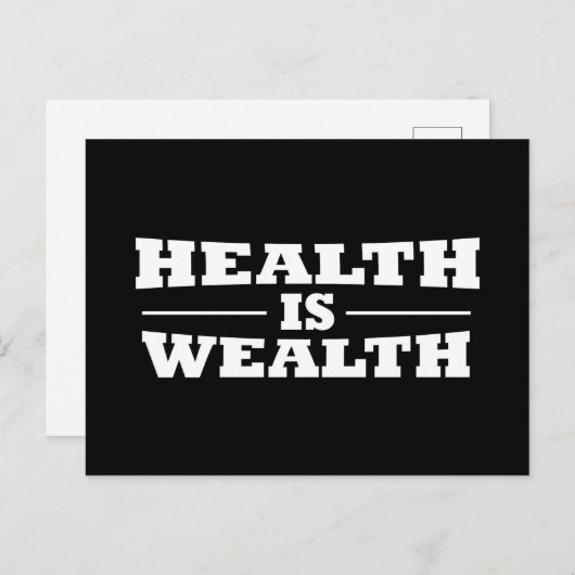 Gezondheid is rijkdom feestdagenkaart (Voorkant / Achterkant)