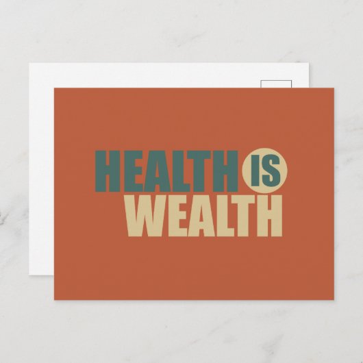 Gezondheid is rijkdom feestdagenkaart (Voorkant / Achterkant)