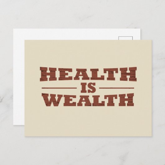 Gezondheid is rijkdom feestdagenkaart (Voorkant / Achterkant)