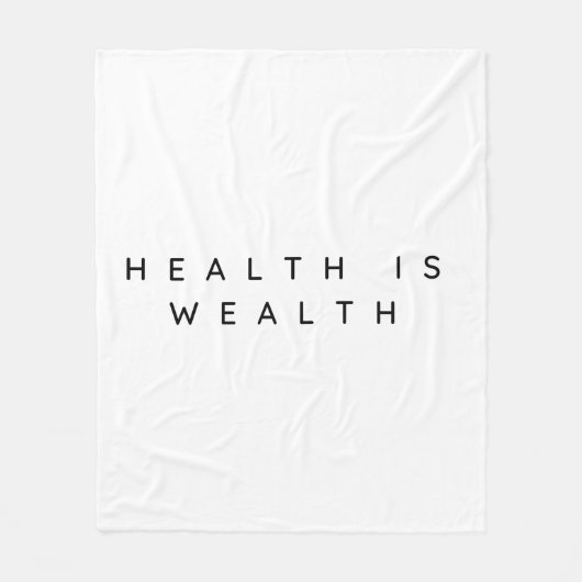Gezondheid is rijkdom fleece deken (Voorkant)