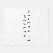 Gezondheid is rijkdom fleece deken (Voorkant (Horizontaal))