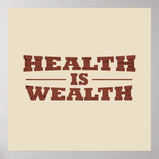 Gezondheid is rijkdom poster (Voorkant)