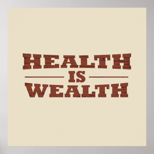 Gezondheid is rijkdom poster (Voorkant)