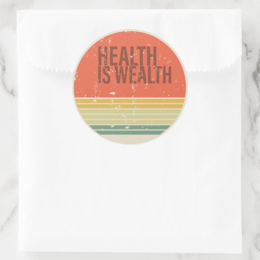 Gezondheid is rijkdom ronde sticker (Tas)