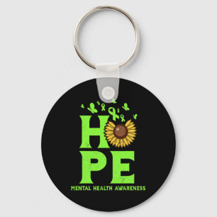 Gezondheid Lime Green Hope  Zonnebloembewustzijn Sleutelhanger