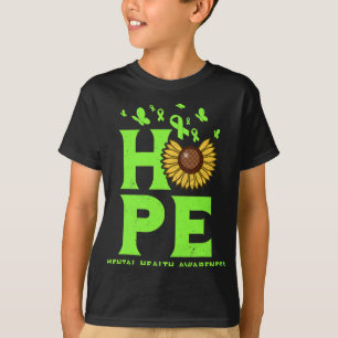 Gezondheid Lime Green Hope  Zonnebloembewustzijn T-shirt