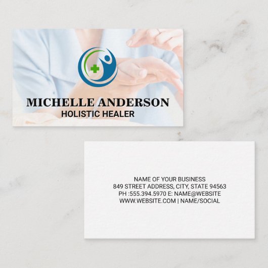 Gezondheid Logo | Acupunctuur Sessie Visitekaartje (Voorkant / Achterkant)