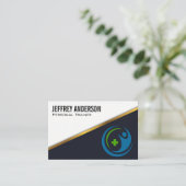 Gezondheid Logo | Goud met Zwarte Afwerking Visitekaartje (Staand voorkant)