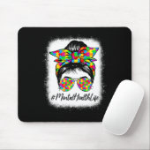 Gezondheid Messy Bun Vrouwen Ondersteuning Autisme Muismat (Met muis)