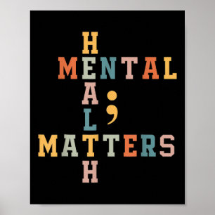 Gezondheid Problemen Awareness Semicolon Jongens M Poster