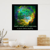 Gezondheid, rijkdom en geluk poster (Keuken)