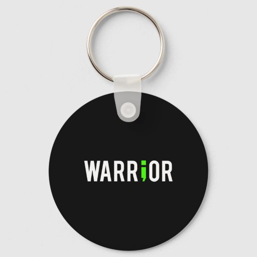 Gezondheid Semi Colon Warrior Design Gift voor ond Sleutelhanger (Voorkant)