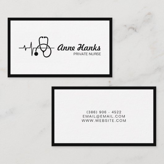 Gezondheid van particuliere zorgverleners visitekaartje (Voorkant / Achterkant)