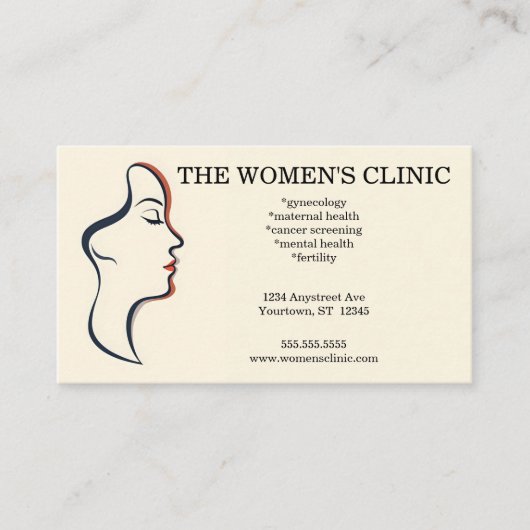 Gezondheid van vrouwen Spa Beauty Visitekaartje (Voorkant)