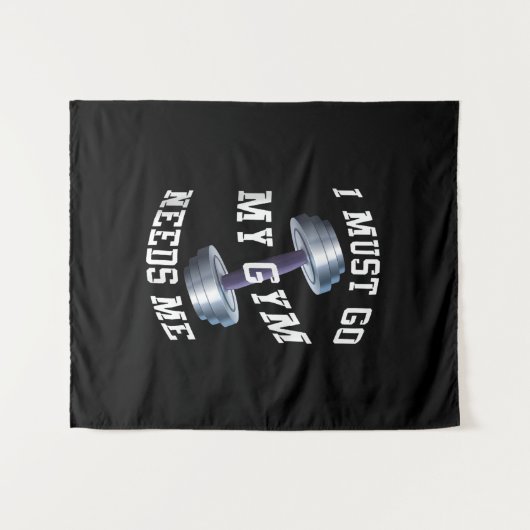 Gezondheid van werkenden en negers - Mijn gym heef Wandkleed (Voorkant (horizontaal))