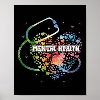 Gezondheid Verpleegster Watercol Love Heart Scrub  Poster