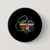 Gezondheid Verpleegster Watercol Love Heart Scrub  Ronde Button 5,7 Cm (Voorkant)