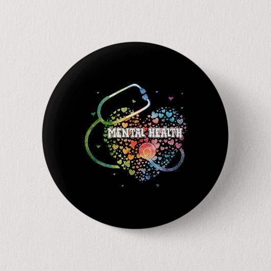 Gezondheid Verpleegster Watercol Love Heart Scrub Ronde Button 5,7 Cm (Voorkant)