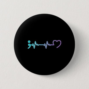 Gezondheid Ziekte Hartslag Zelfmoord Preventie Ronde Button 5,7 Cm