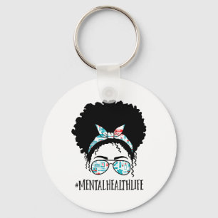 Gezondheid Zwart Afro Messy Bun Crew Afro Amerikaa Sleutelhanger