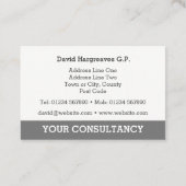 Gezondheids- en medische oproepkaart. visitekaartje (Achterkant)