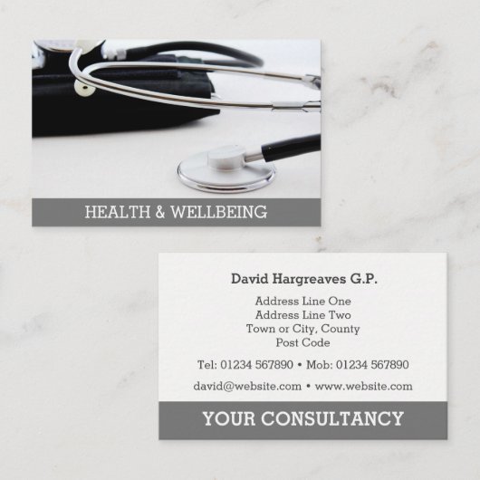Gezondheids- en medische oproepkaart. visitekaartje (Voorkant / Achterkant)